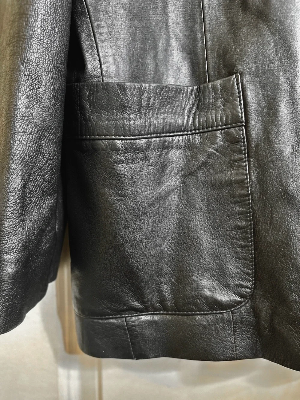 Vintage Bella Men’s Black Leather Blazer Jacket Size XL